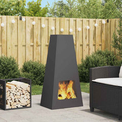 Fire Bowl Black 50 x 35 x 100 cm Weathering Steel Cold-rolled steel/black