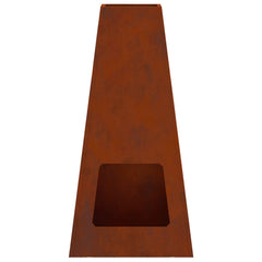 Fire Bowl Black 50 x 35 x 100 cm Weathering Steel Weathering steel/brown