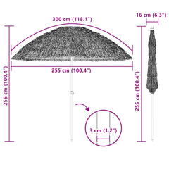 vidaXL Beach Parasol 255 x 255 x 255 cm Polyester and Steel Natural 5
