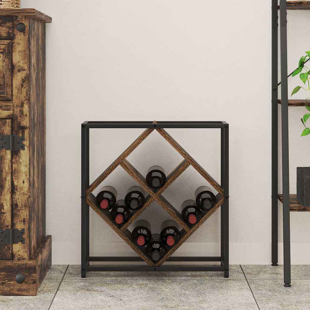 vidaXL Wine Rack 16 bottles Engineered Wood Smoked Oak 4