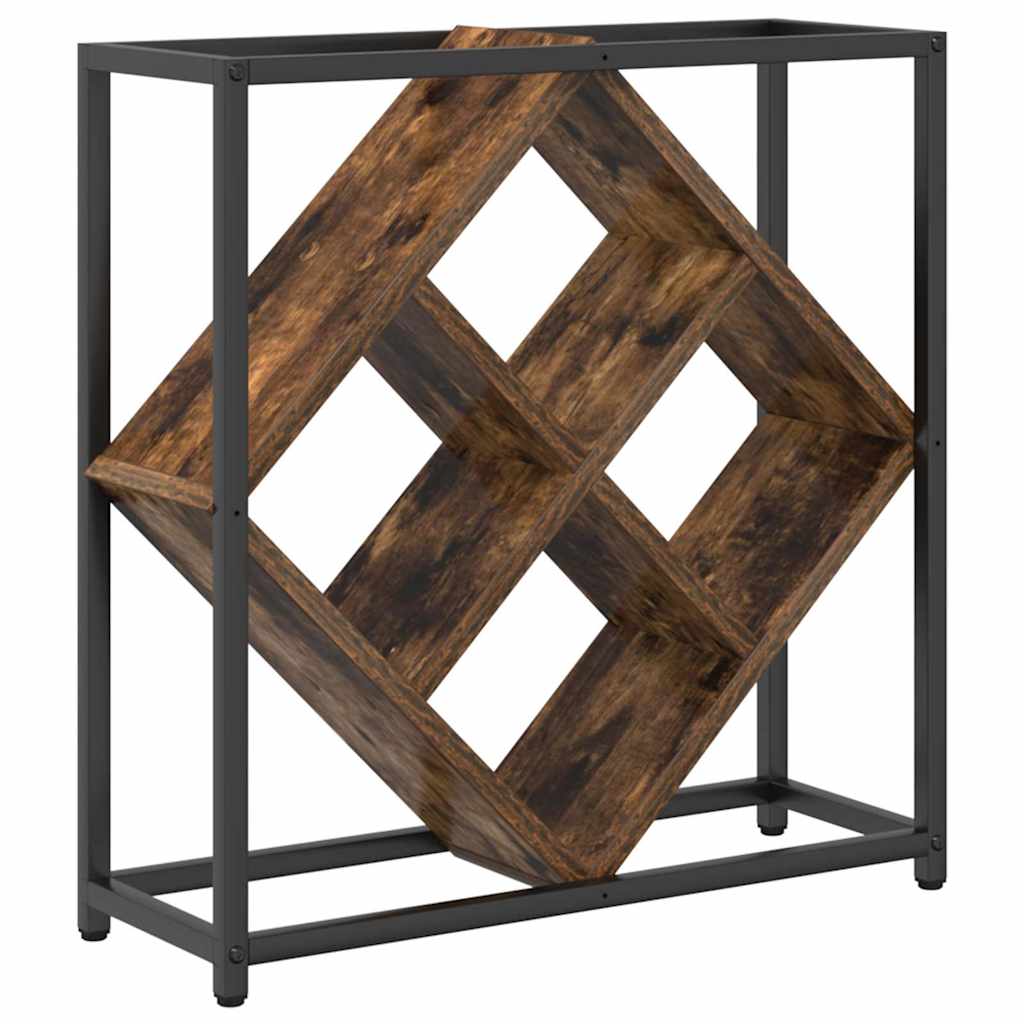 vidaXL Wine Rack 16 bottles Engineered Wood Smoked Oak 5