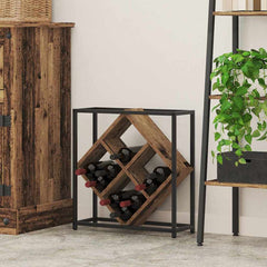 vidaXL Wine Rack 16 bottles Engineered Wood Old Wood 1