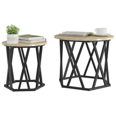 vidaXL Side Table 2 pcs Sonoma Oak 50 x 50 x 40 cm 3
