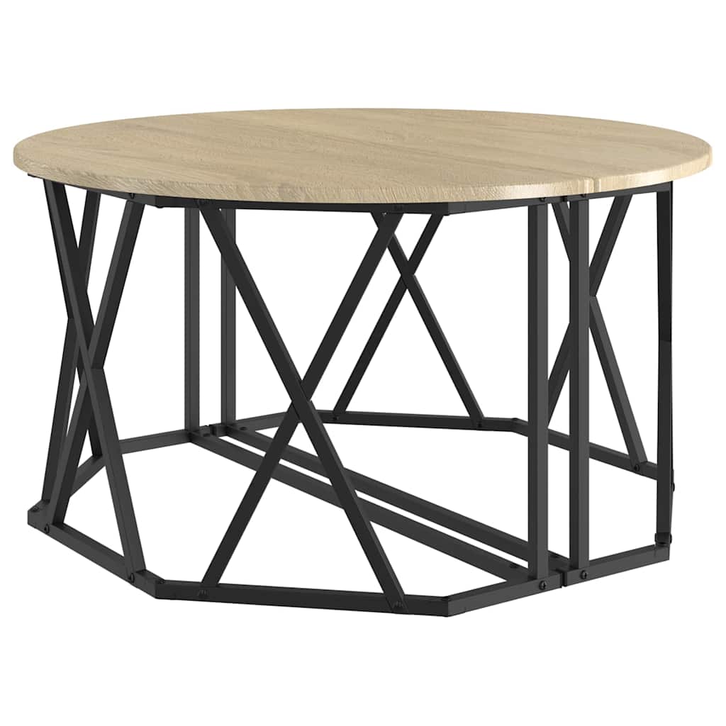vidaXL Coffee Table Sonoma Oak 80 x 80 x 42 cm 5