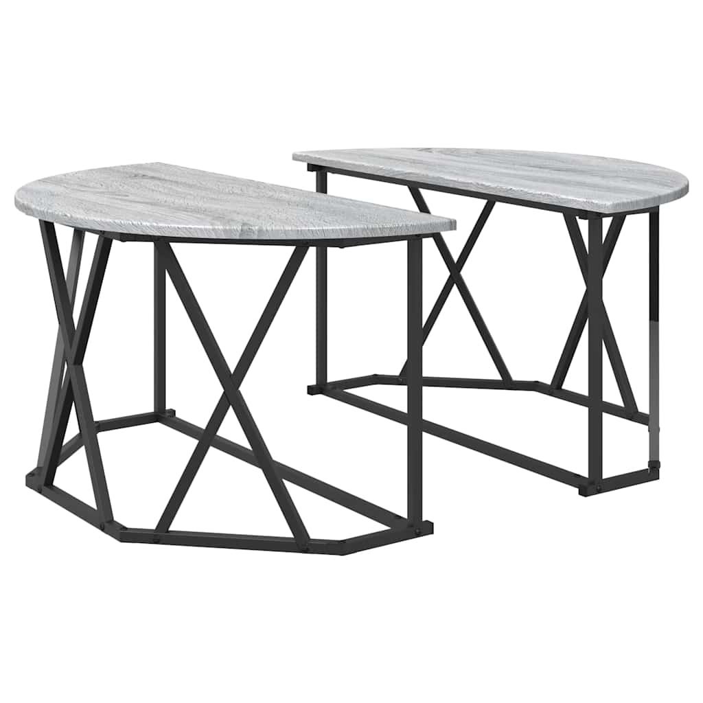 vidaXL Coffee Table Grey Sonoma 80 x 80 x 42 cm 2