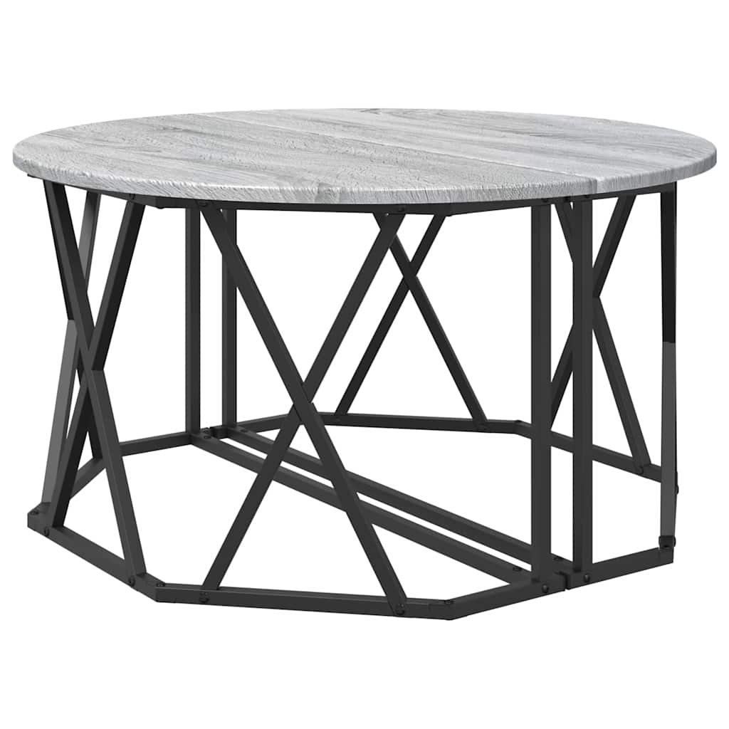 vidaXL Coffee Table Grey Sonoma 80 x 80 x 42 cm 5