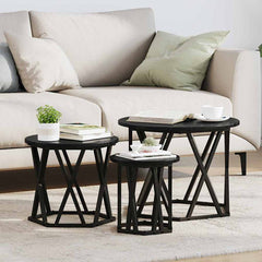 Nesting Side Table 3 pcs 53 x 53 x 40 cm Black oak