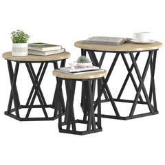 vidaXL Nesting Side Table 3 pcs Sonoma Oak 53 x 53 x 40 cm 3