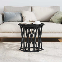 vidaXL Coffee Table 2 pcs Black Oak 50 x 50 x 50 cm 4