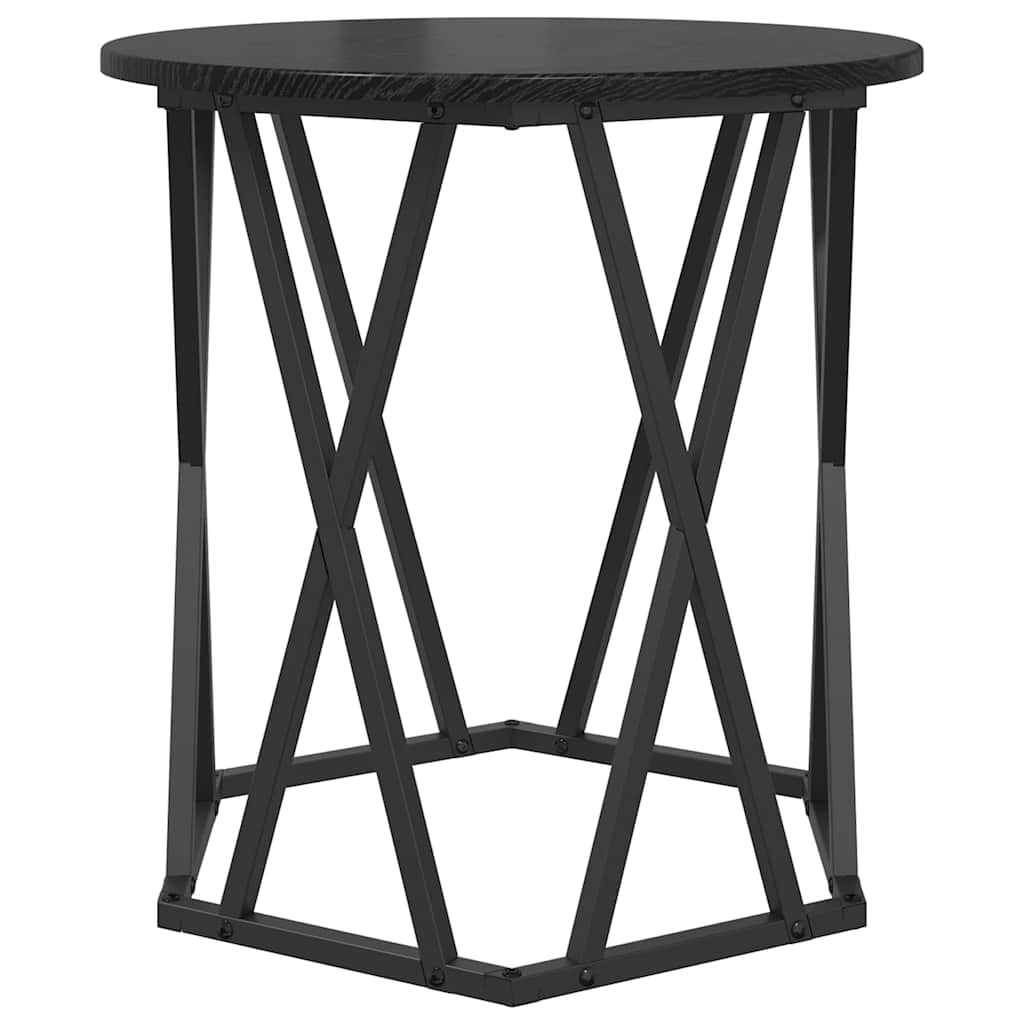 vidaXL Coffee Table 2 pcs Black Oak 50 x 50 x 50 cm 6