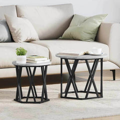 Coffee Table 2 pcs 50 x 50 x 50 cm Grey sonoma
