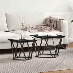 vidaXL Side Table Set 2 pcs Black Oak 50 x 50 x 40 cm 1