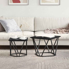 vidaXL Side Table Set 2 pcs Black Oak 50 x 50 x 40 cm 4