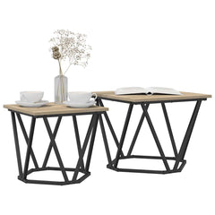 vidaXL Side Table Set 2 pcs Sonoma Oak 50 x 50 x 40 cm 3