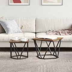 vidaXL Side Table Set 2 pcs Smoked Oak 50 x 50 x 40 cm 4