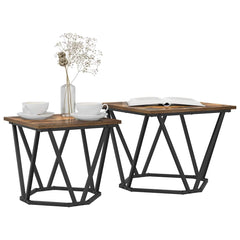 vidaXL Side Table Set 2 pcs Smoked Oak 50 x 50 x 40 cm 3