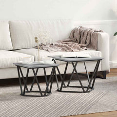 vidaXL Side Table Set 2 pcs Grey Sonoma 50 x 50 x 40 cm 1