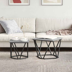 vidaXL Side Table Set 2 pcs Grey Sonoma 50 x 50 x 40 cm 4