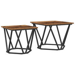 vidaXL Side Table Set 2 pcs Reclaimed Wood 50 x 50 x 40 cm 2