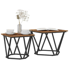 vidaXL Side Table Set 2 pcs Reclaimed Wood 50 x 50 x 40 cm 3