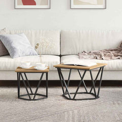 vidaXL Side Table Set 2 pcs Artisan Oak 50 x 50 x 40 cm 4