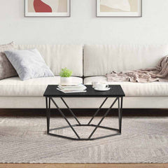 vidaXL Coffee Table Black Oak 80 x 80 x 45 cm 4