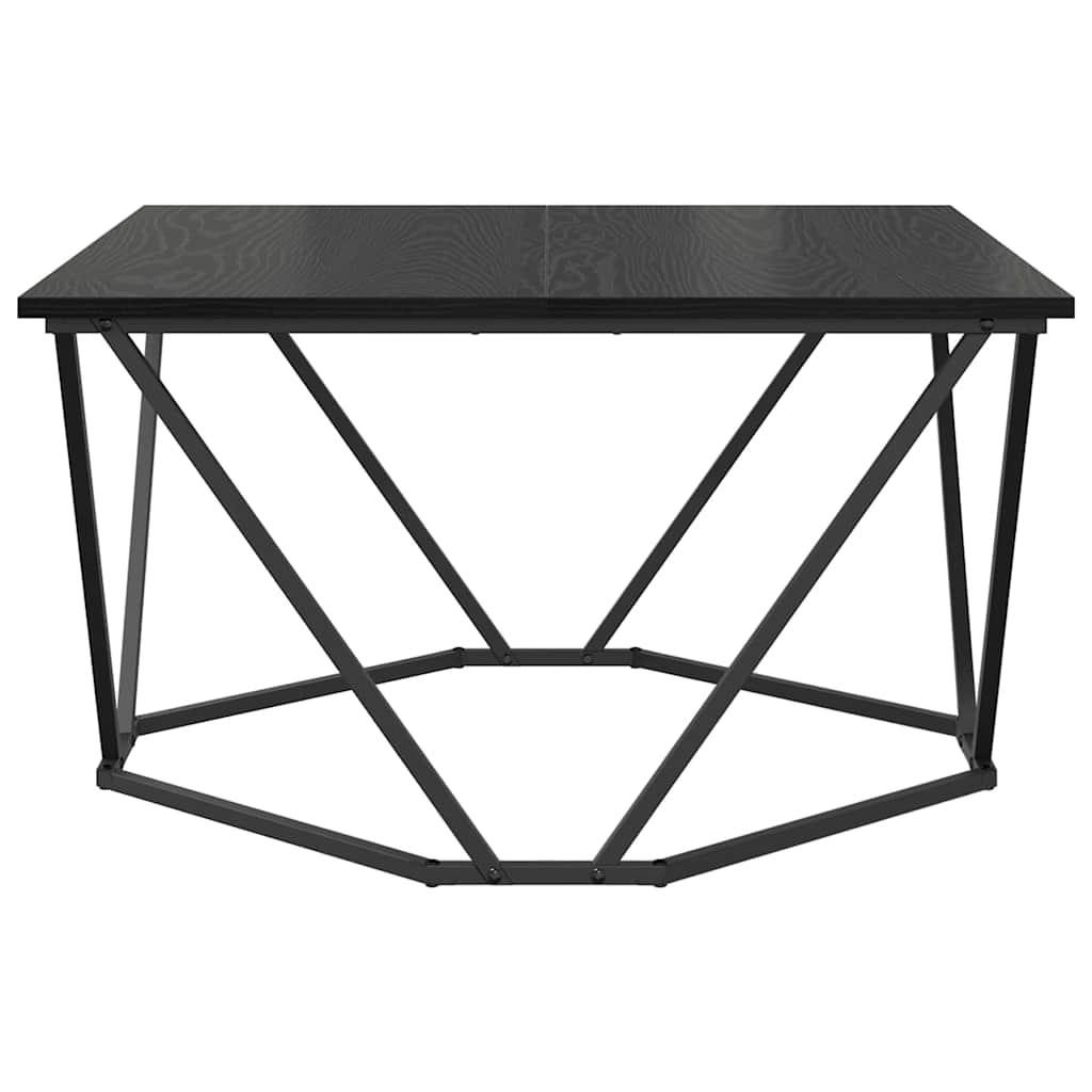 vidaXL Coffee Table Black Oak 80 x 80 x 45 cm 5