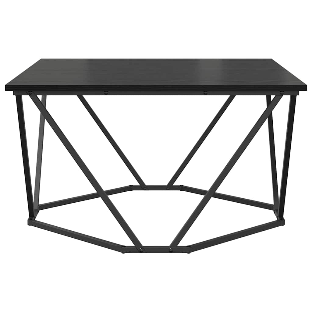vidaXL Coffee Table Black Oak 80 x 80 x 45 cm 6