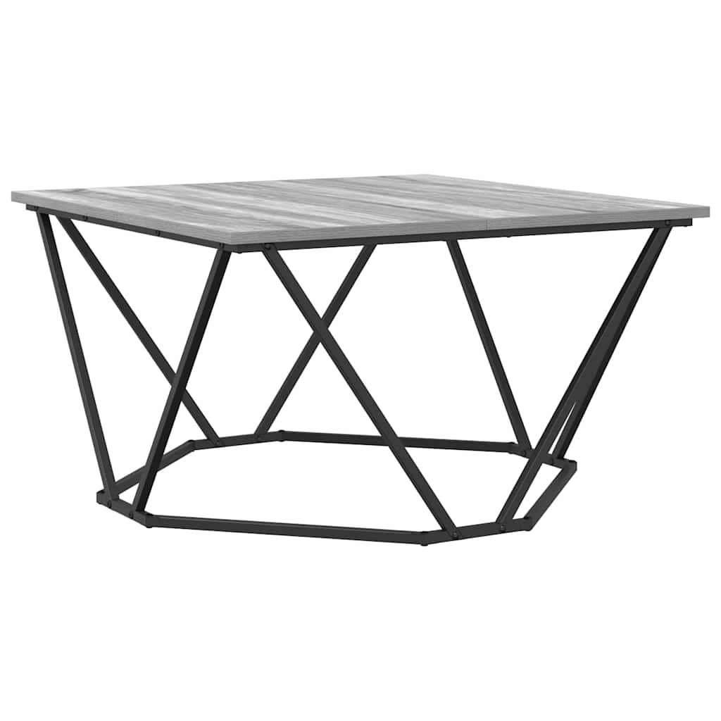 vidaXL Coffee Table Grey Sonoma 80 x 80 x 45 cm 2