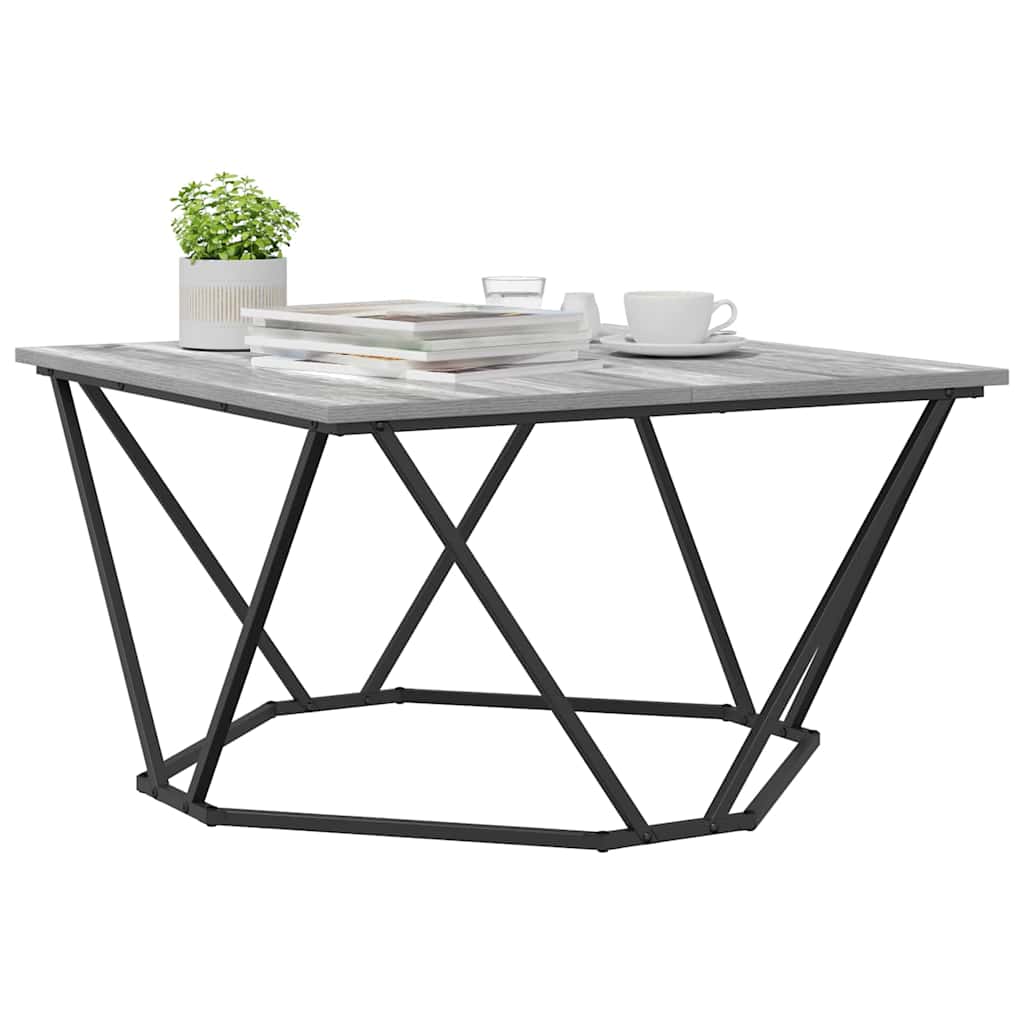 vidaXL Coffee Table Grey Sonoma 80 x 80 x 45 cm 3