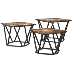 vidaXL Coffee Table 3 pcs Smoked Oak 50 x 50 x 40 cm 2