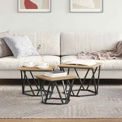 vidaXL Coffee Table 3 pcs Artisan Oak 50 x 50 x 40 cm 4