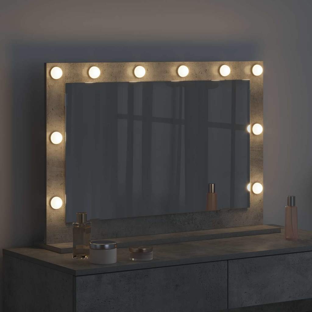 vidaXL Vanity Mirror Concrete Grey 80 x 55 x 18 cm Rectangular 3