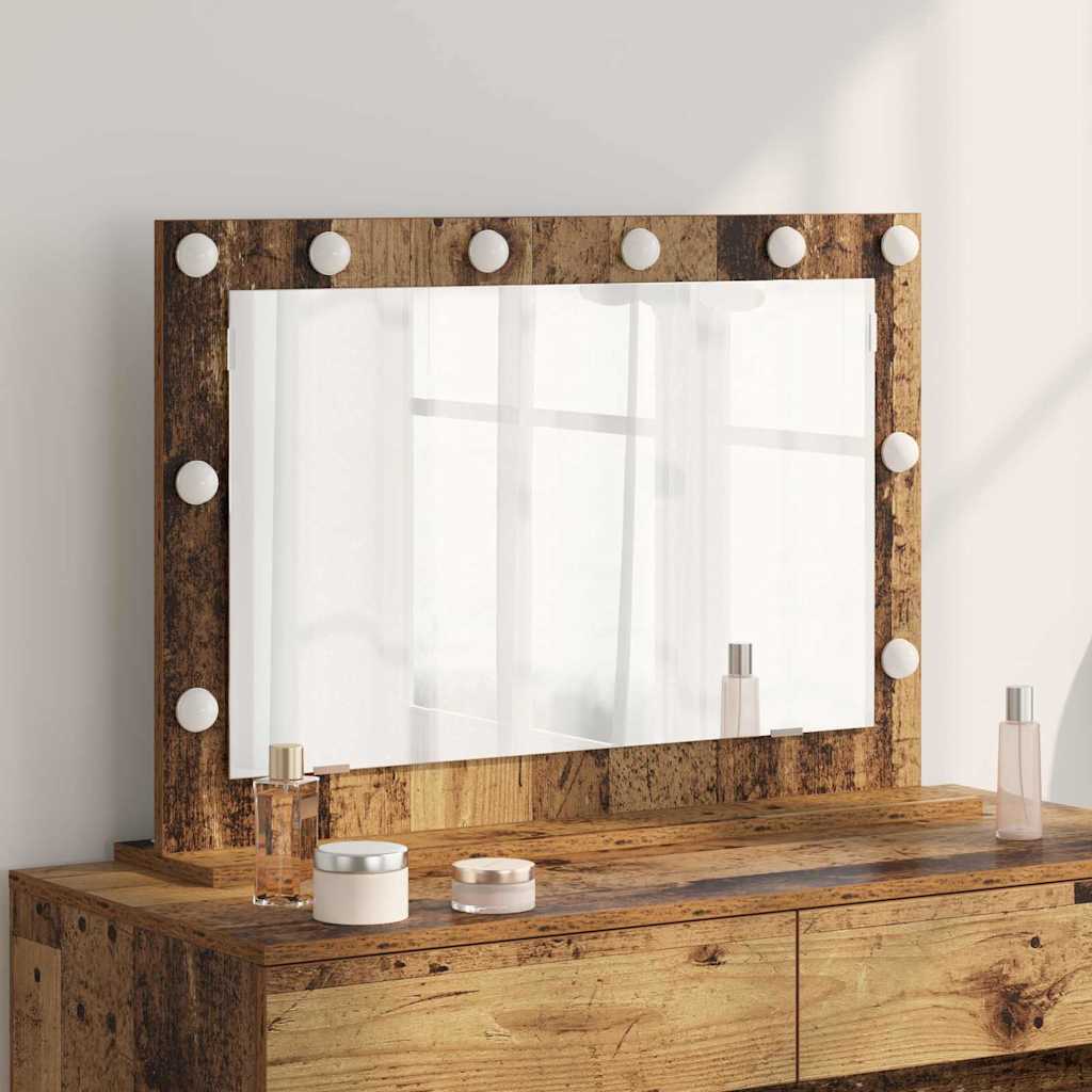 vidaXL Vanity Mirror Old Wood 80 x 55 x 18 cm Rectangular 1