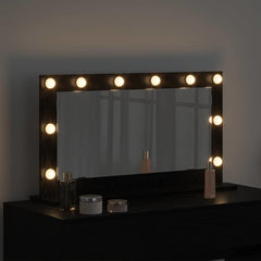Vanity Mirror 80 x 45 x 18 cm Rectangular Depth 45 cm Width 80 cm Black oak