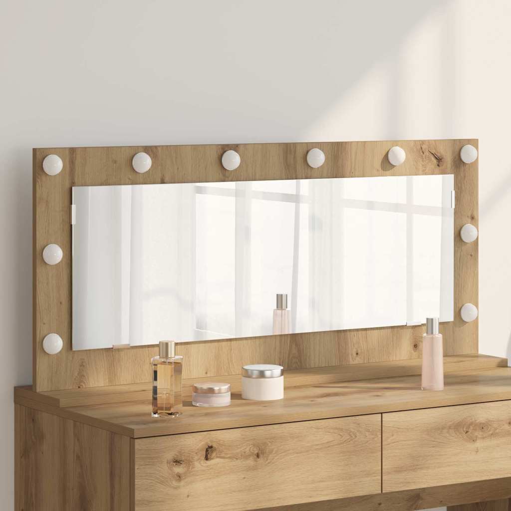 vidaXL Vanity Mirror Artisan Oak 100 x 45 x 18 cm Rectangular 1