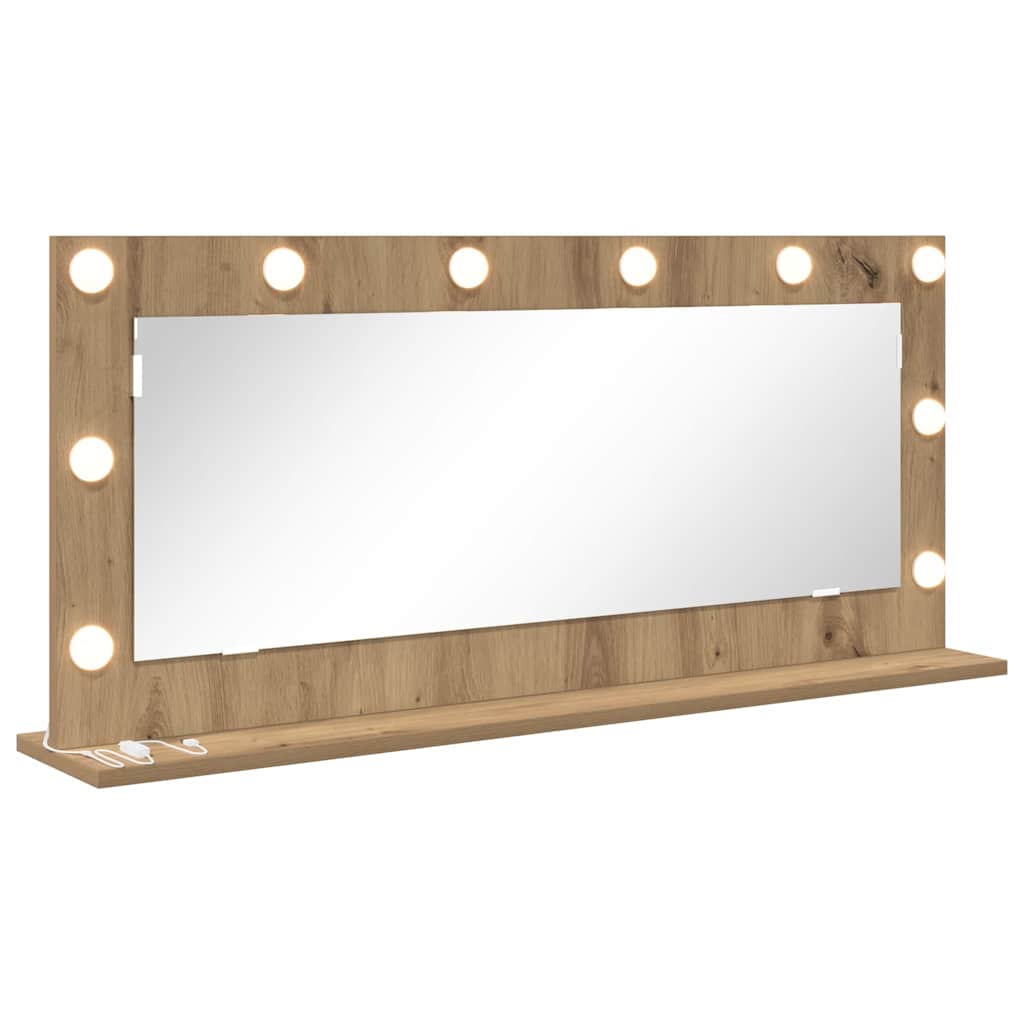 vidaXL Vanity Mirror Artisan Oak 100 x 45 x 18 cm Rectangular 2