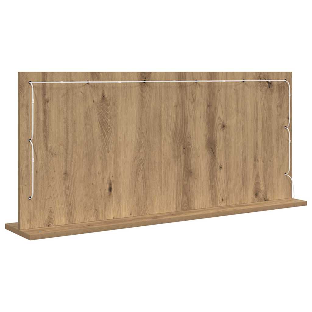 vidaXL Vanity Mirror Artisan Oak 100 x 45 x 18 cm Rectangular 6