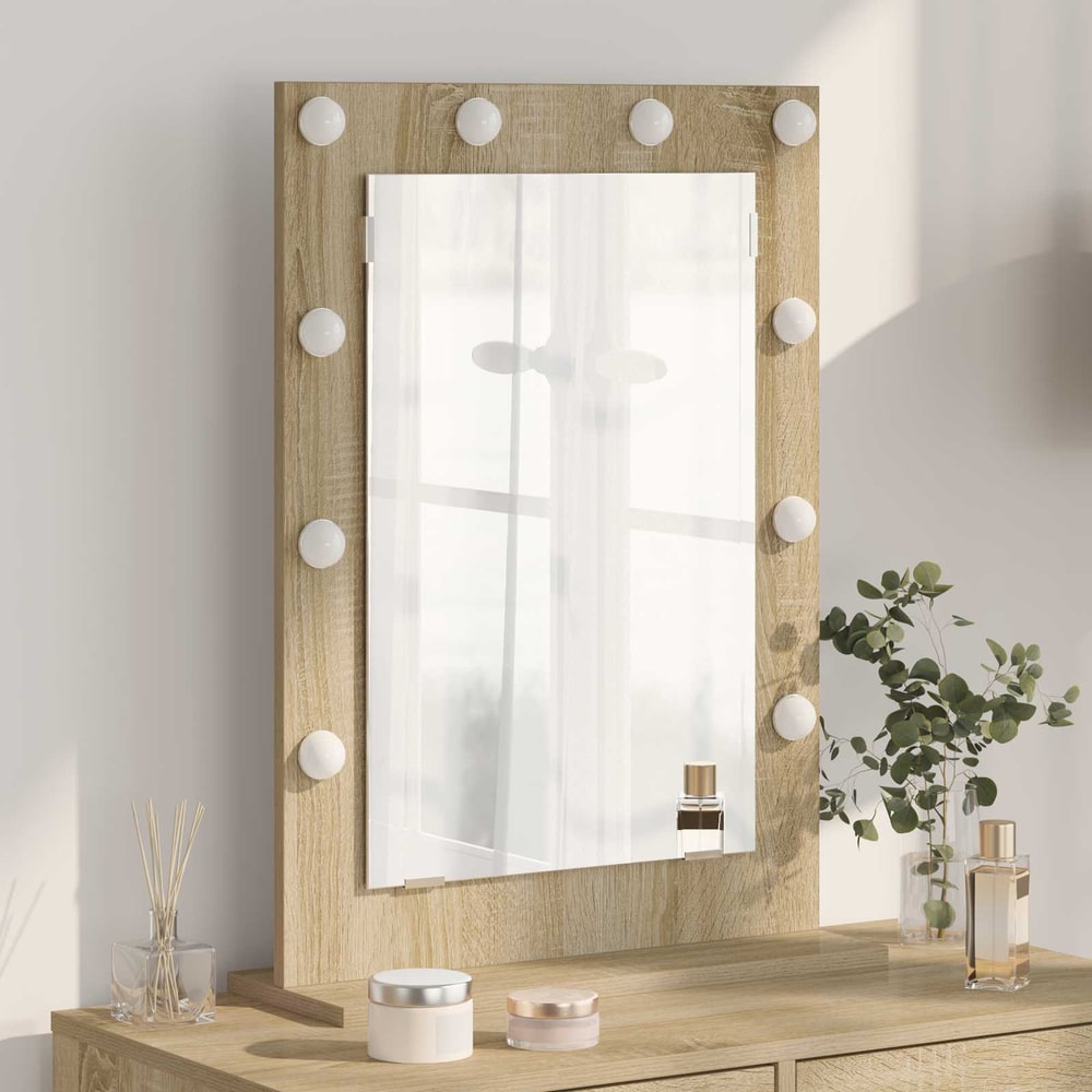 Vanity Mirror 70 x 50 x 18 cm Rectangular Sonoma oak