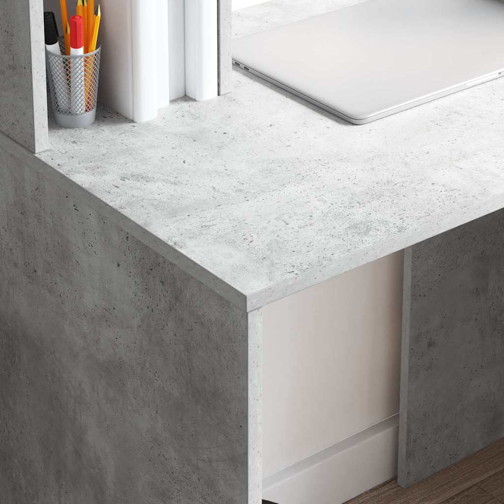 vidaXL Desk Concrete Grey 91 x 50 x 149 cm Engineered Wood 4