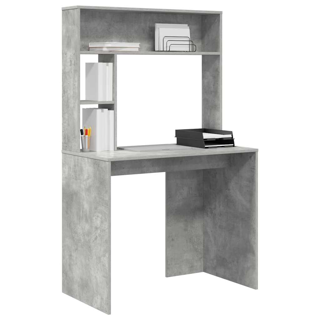 vidaXL Desk Concrete Grey 91 x 50 x 149 cm Engineered Wood 3
