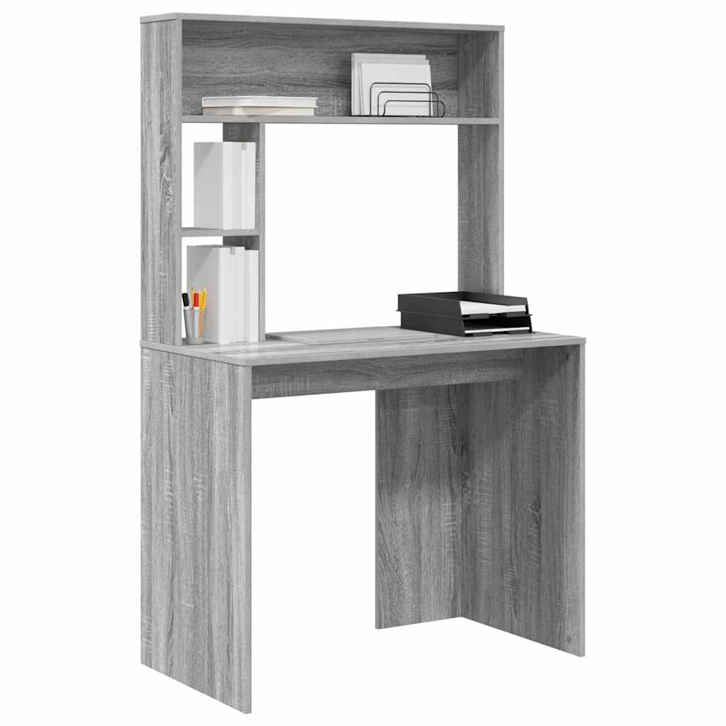 vidaXL Desk Grey Sonoma 91 x 50 x 149 cm Engineered Wood 3