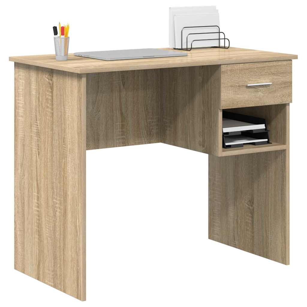 vidaXL Desk Sonoma Oak 90 x 49 x 75 cm Engineered Wood 3