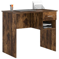 vidaXL Desk Smoked Oak 90 x 49 x 75 cm Engineered Wood 3