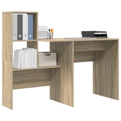 vidaXL Desk Sonoma Oak Engineered Wood 131.5 x 50 x 106.5 cm 3