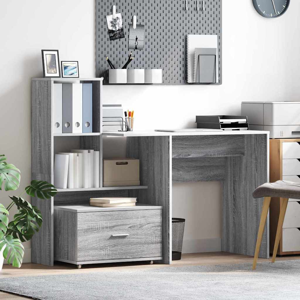 vidaXL Drawer Cabinet 55 x 45 x 31 cm Grey Sonoma 1