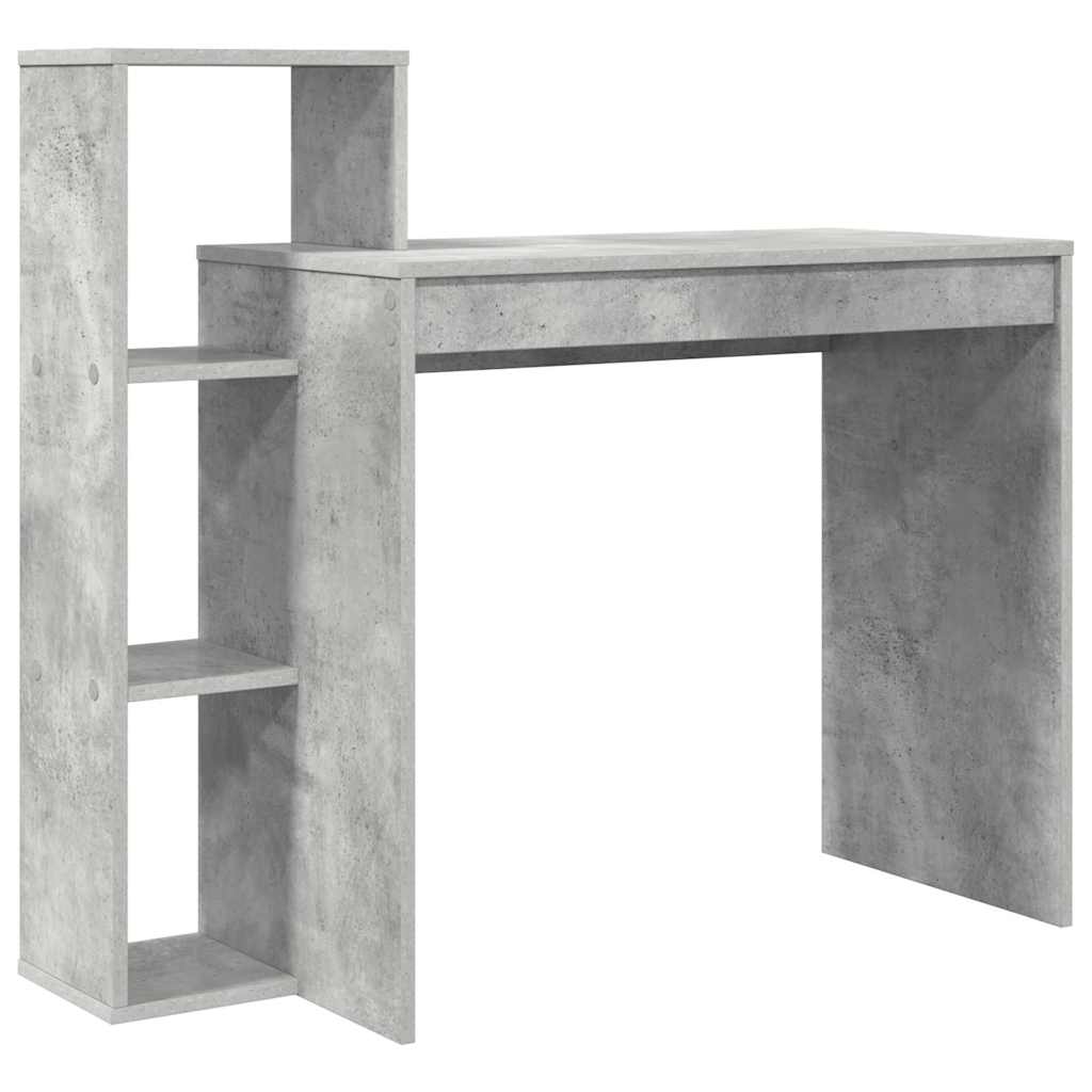 vidaXL Desk Concrete Grey Engineered Wood 100 x 40 x 90 cm 2
