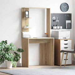 Desk Engineered Wood 78.5 x 37 x 154.5 cm Sonoma oak