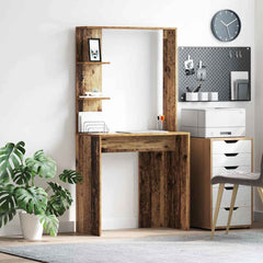 vidaXL Desk Old Wood Engineered Wood 78.5 x 37 x 154.5 cm 1