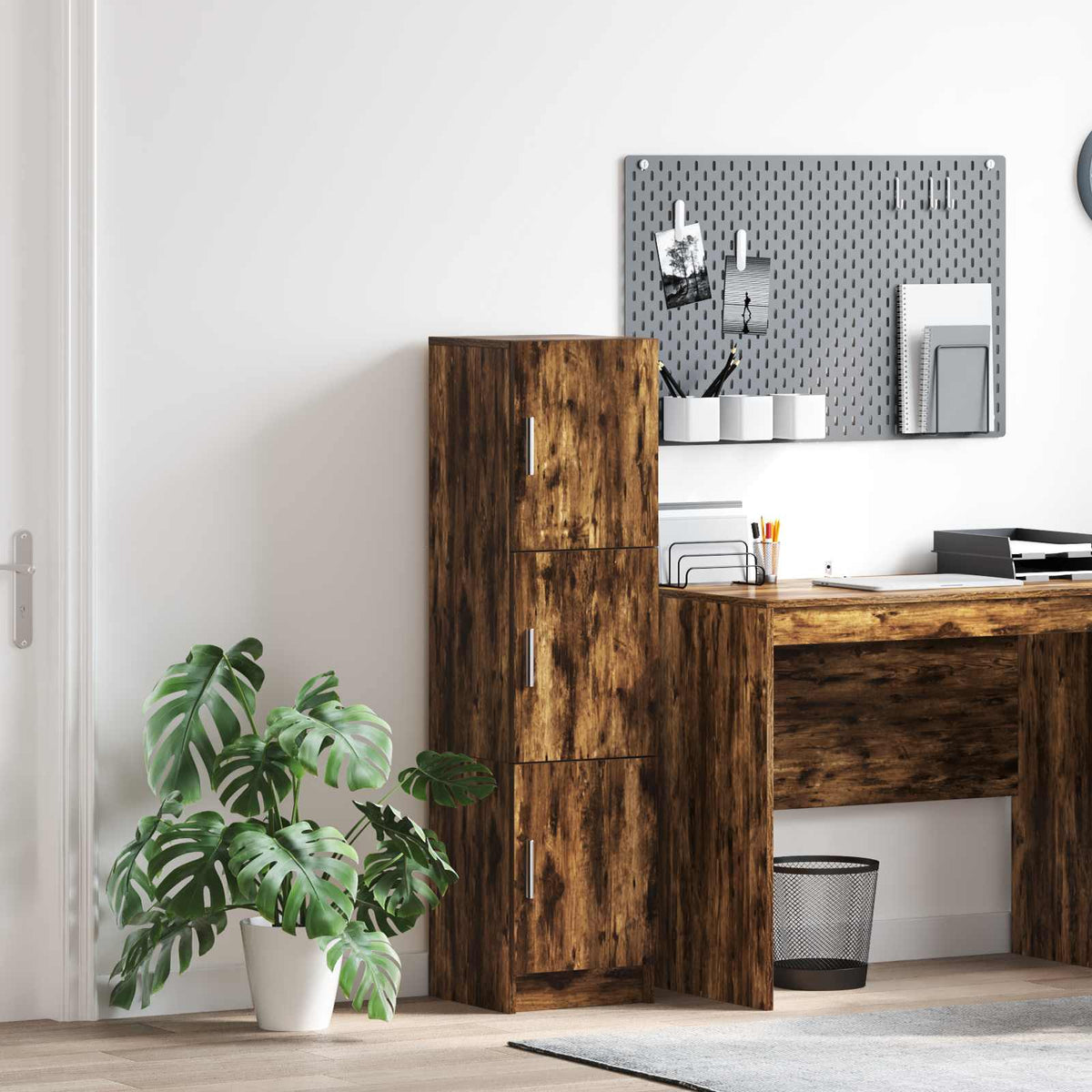 Highboard 31.5 x 32 x 122.5 cm Smoked oak